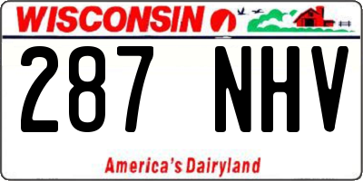 WI license plate 287NHV