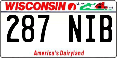 WI license plate 287NIB
