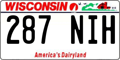 WI license plate 287NIH