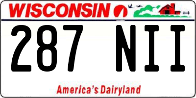 WI license plate 287NII