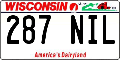 WI license plate 287NIL