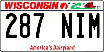 WI license plate 287NIM