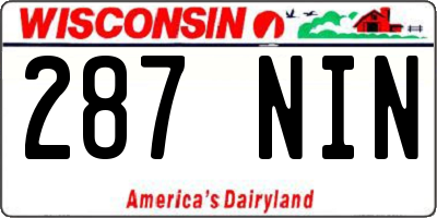 WI license plate 287NIN