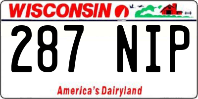 WI license plate 287NIP