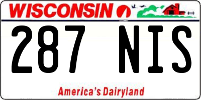 WI license plate 287NIS