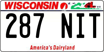 WI license plate 287NIT