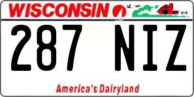 WI license plate 287NIZ