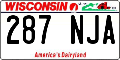 WI license plate 287NJA