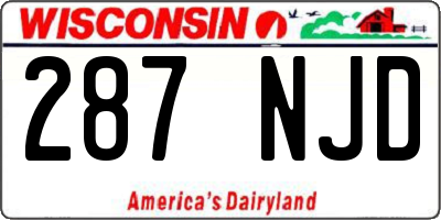 WI license plate 287NJD