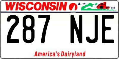 WI license plate 287NJE