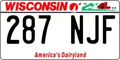 WI license plate 287NJF