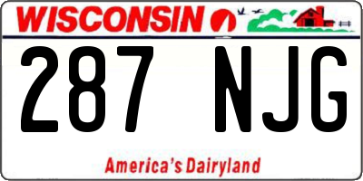 WI license plate 287NJG