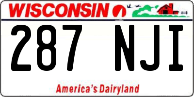 WI license plate 287NJI