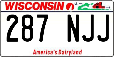 WI license plate 287NJJ