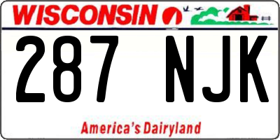 WI license plate 287NJK