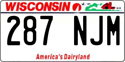 WI license plate 287NJM