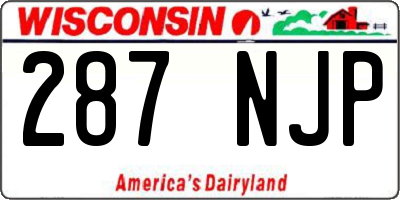 WI license plate 287NJP