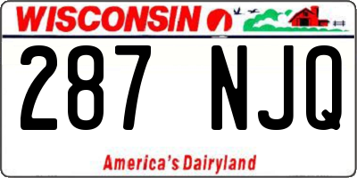 WI license plate 287NJQ