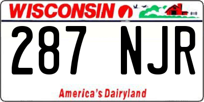 WI license plate 287NJR