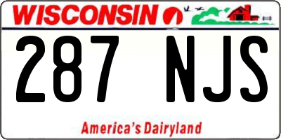 WI license plate 287NJS