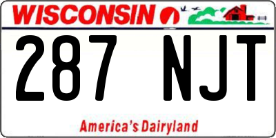 WI license plate 287NJT