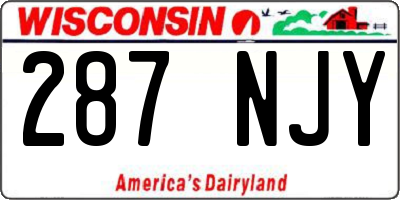 WI license plate 287NJY