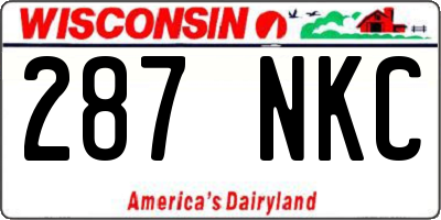 WI license plate 287NKC
