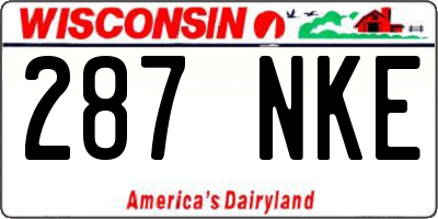 WI license plate 287NKE