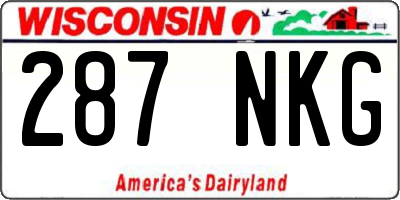 WI license plate 287NKG