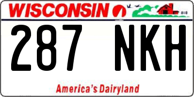 WI license plate 287NKH