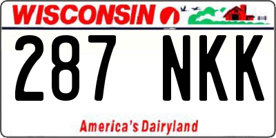 WI license plate 287NKK