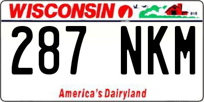 WI license plate 287NKM