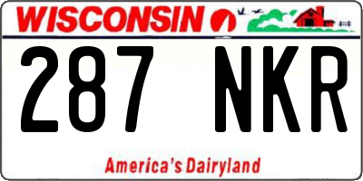 WI license plate 287NKR