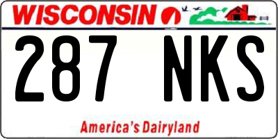 WI license plate 287NKS