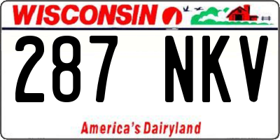WI license plate 287NKV