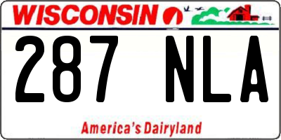 WI license plate 287NLA