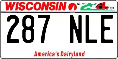 WI license plate 287NLE