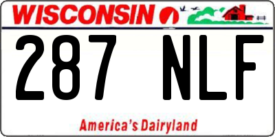 WI license plate 287NLF