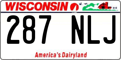 WI license plate 287NLJ