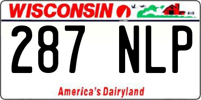 WI license plate 287NLP