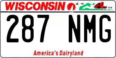WI license plate 287NMG