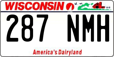 WI license plate 287NMH