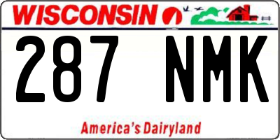 WI license plate 287NMK