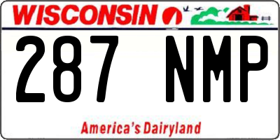 WI license plate 287NMP