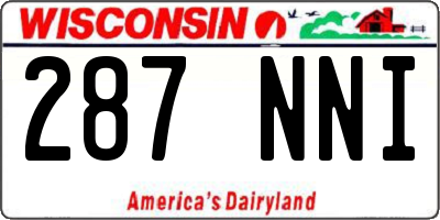 WI license plate 287NNI