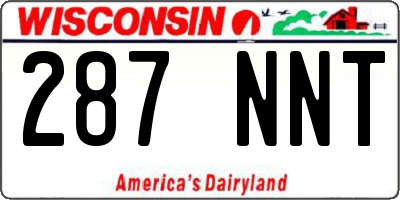 WI license plate 287NNT