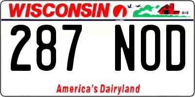 WI license plate 287NOD