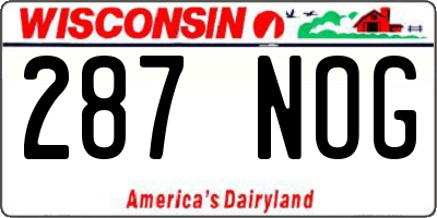 WI license plate 287NOG