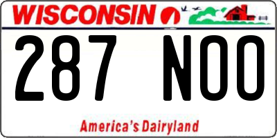 WI license plate 287NOO