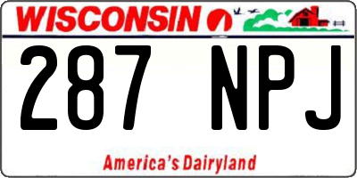 WI license plate 287NPJ